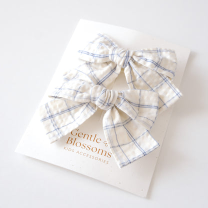 Juliet Hair Clips | Ivory Check