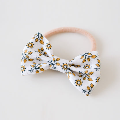 Mini Bow Fabric Hair Ties | Sunny Blooms
