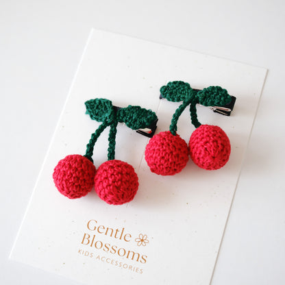 Red Cherry Hair Clips
