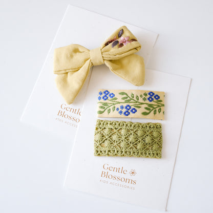 Hannah Hair Clips | Mustard