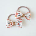 Mini Bow Fabric Hair Ties | Rust Petal