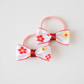 Mini Bow Fabric Hair Ties | Sunny Poppy