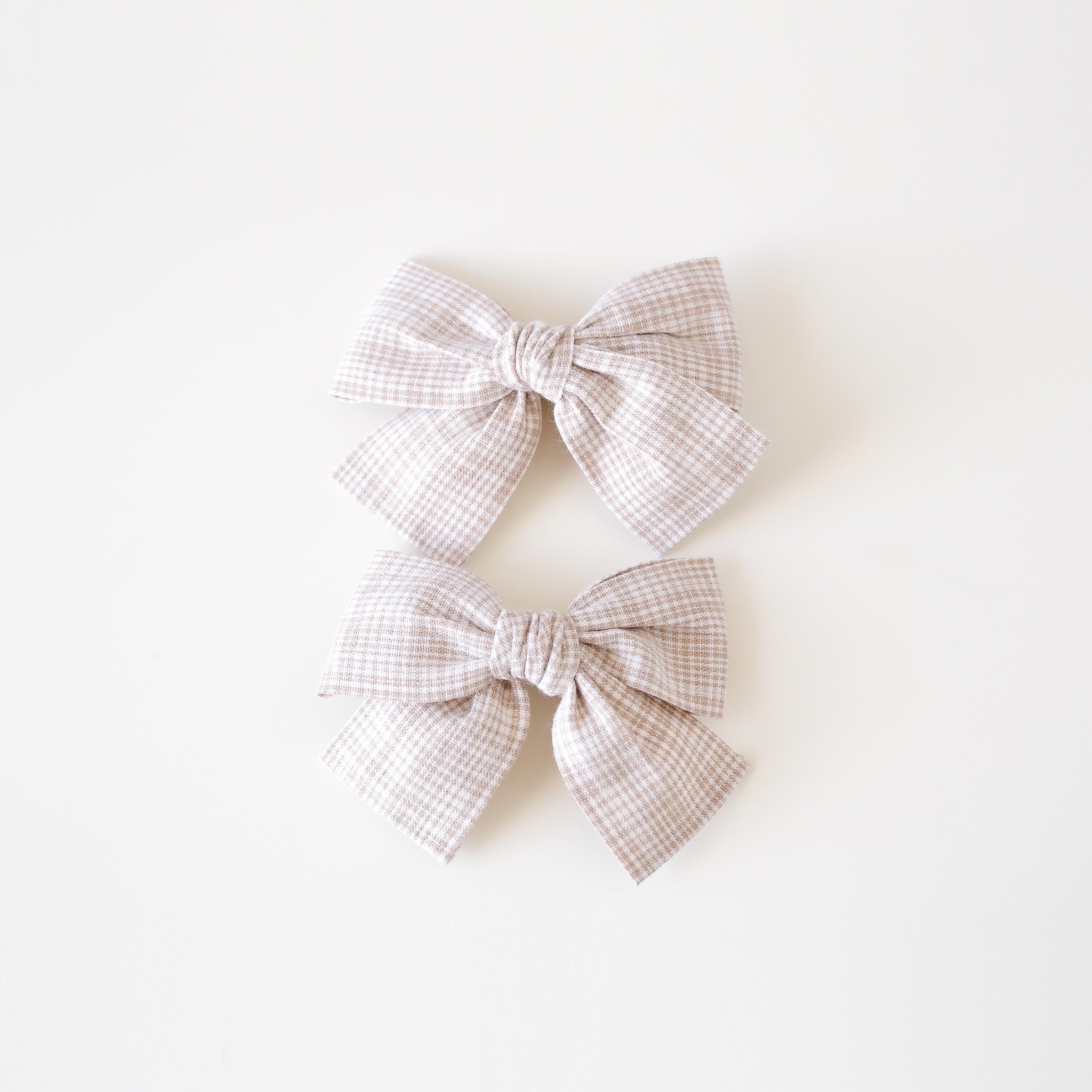 Juliet Hair Clips | Soft Mocha Check