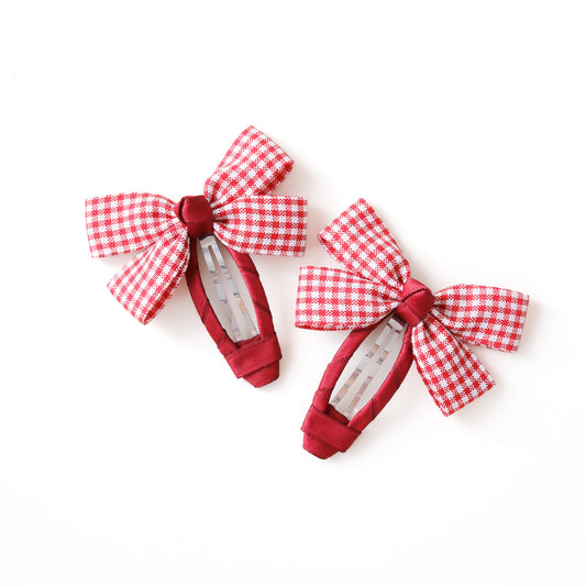 Seina Hair Clip | Cherry Check