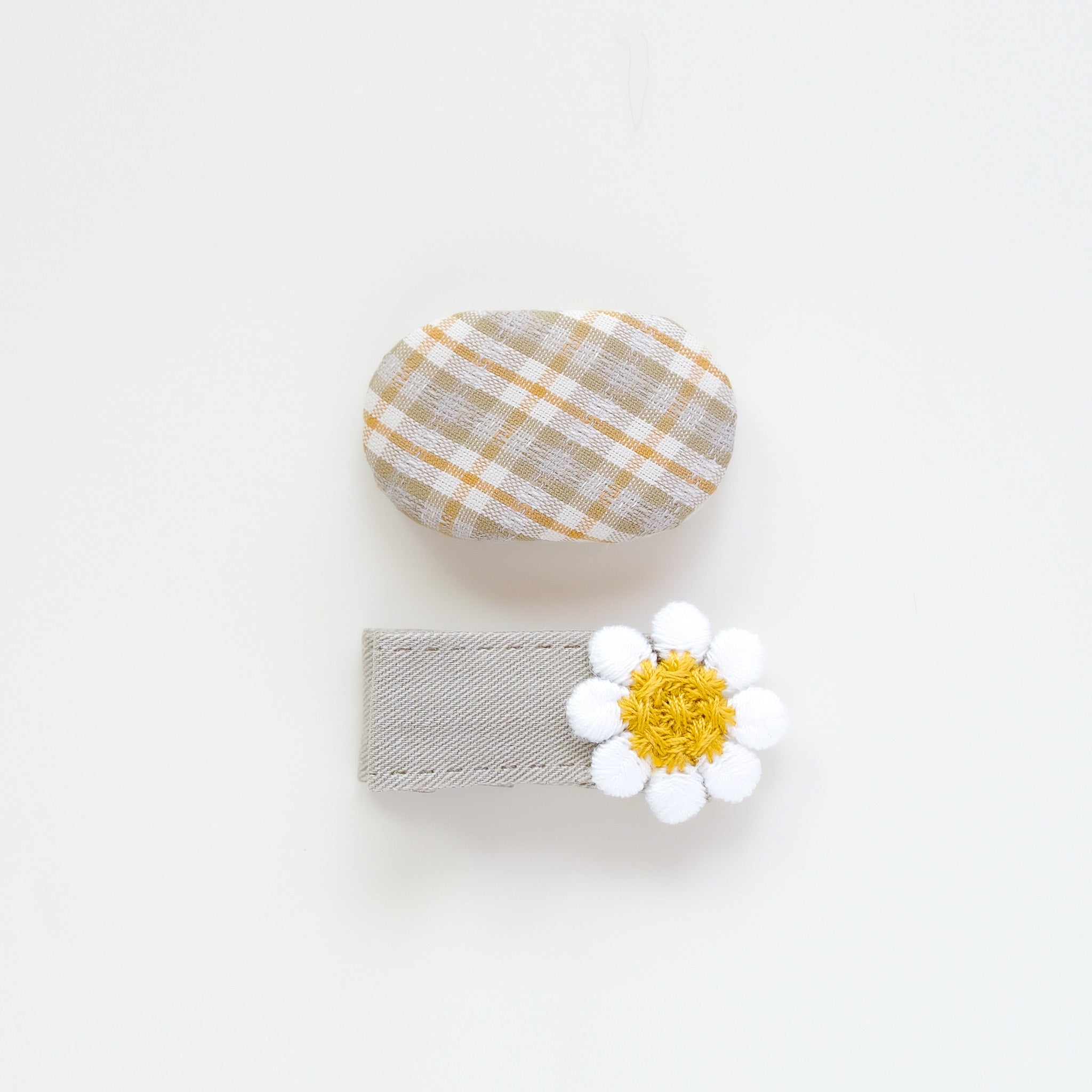 Gemma Hair Clips | Soft Olive Linen