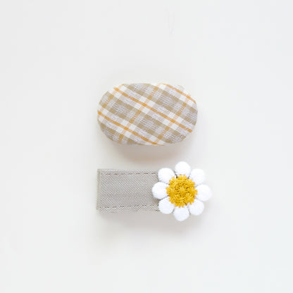 Gemma Hair Clips | Soft Olive Linen