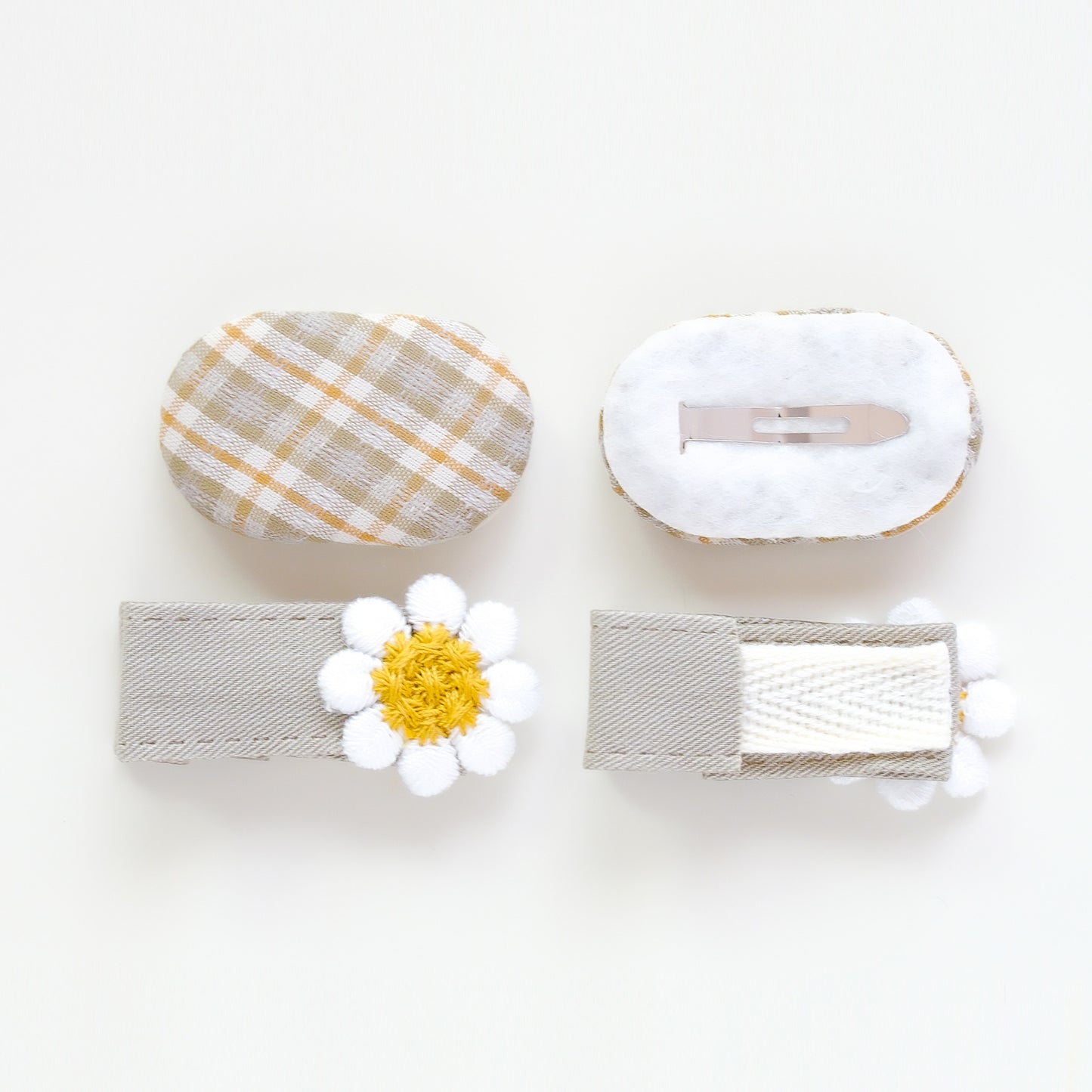 Gemma Hair Clips | Soft Olive Linen
