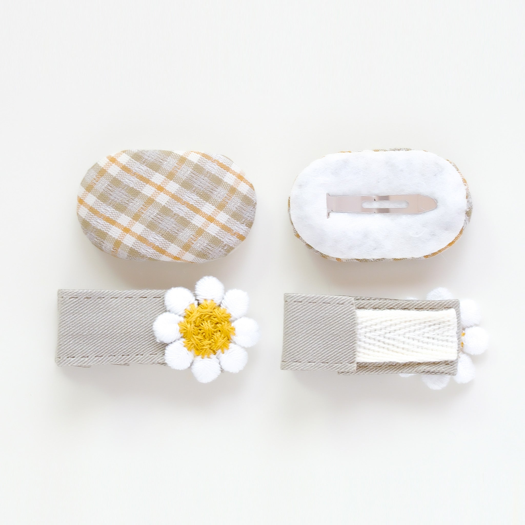 Gemma Hair Clips | Soft Olive Linen
