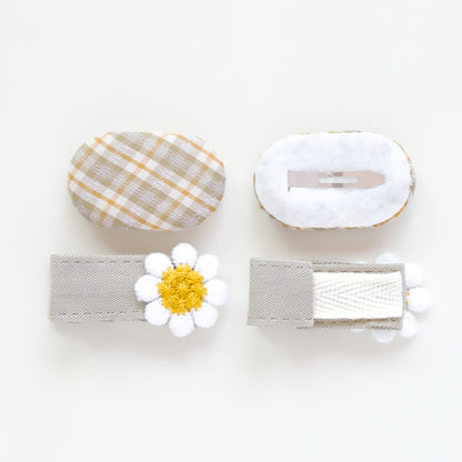 Gemma Hair Clips | Soft Olive Linen