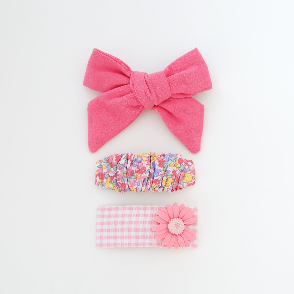 Tiana Hair Clip Set | Flamingo Glow