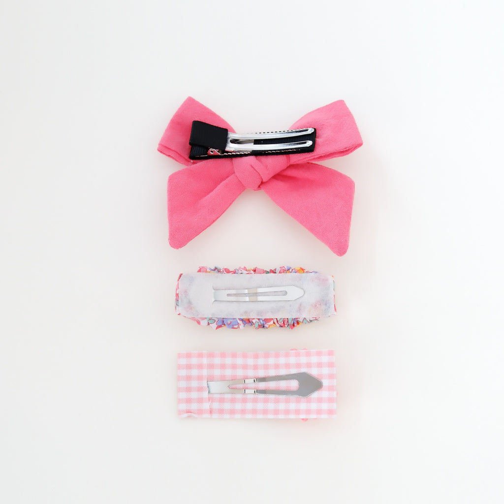 Tiana Hair Clip Set | Flamingo Glow