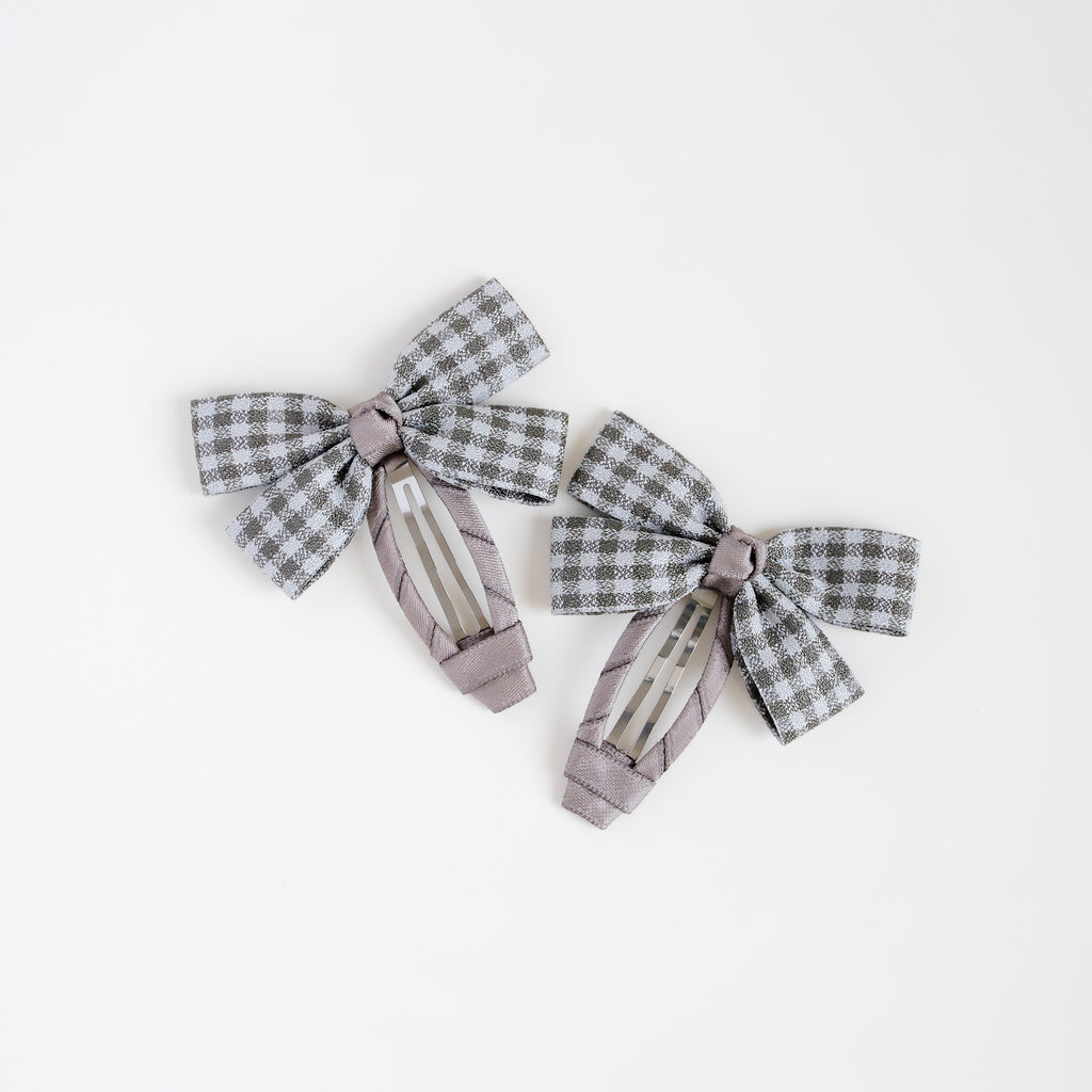 Seina Hair Clips | Cozy Fog Check
