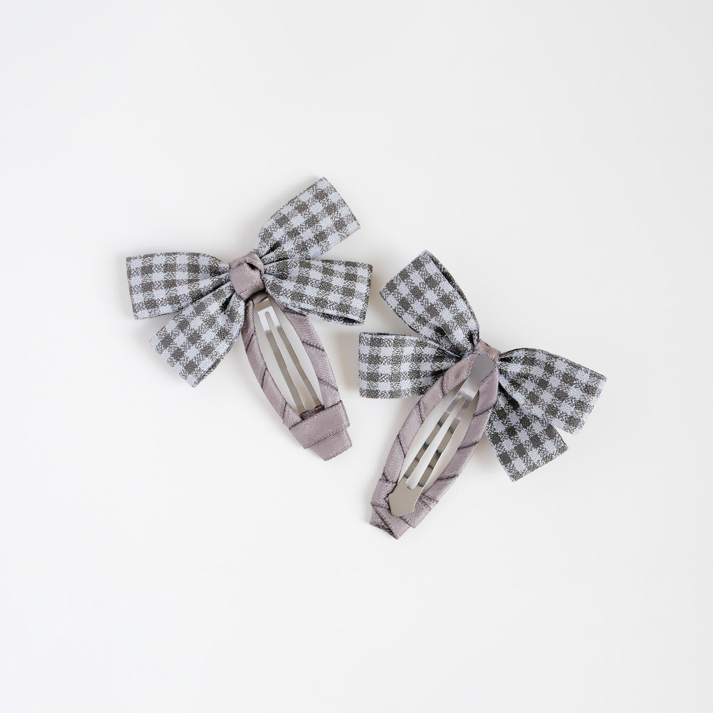 Seina Hair Clips | Cozy Fog Check