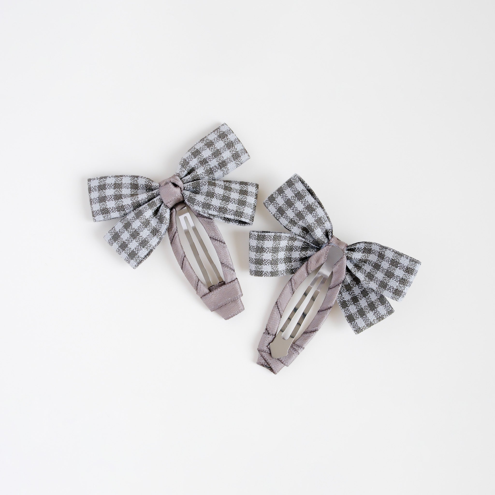 Seina Hair Clips | Cozy Fog Check