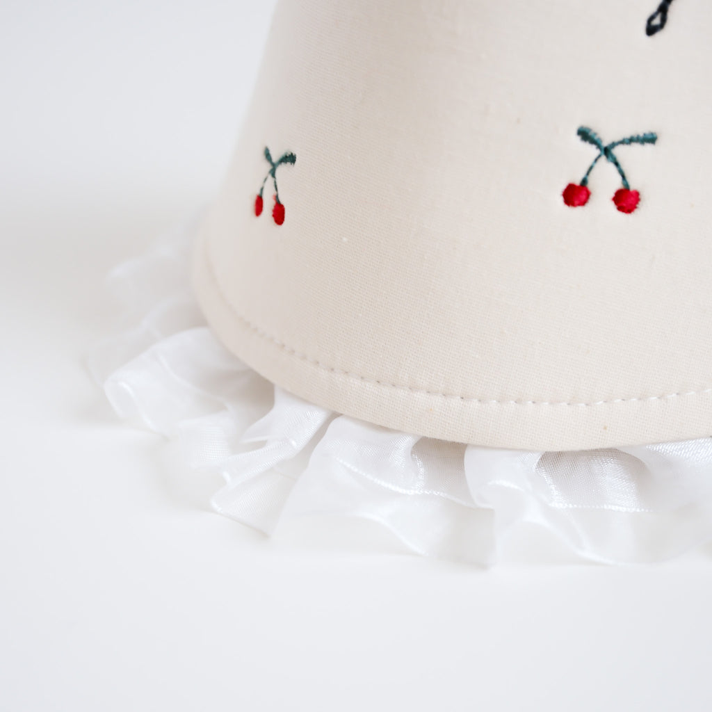 Embroidered Birthday Party Hat | Cherry Ruffles