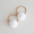 Mini Carnation Hair Ties | Soft White