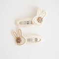 Bunny Hair Clips | Oat White
