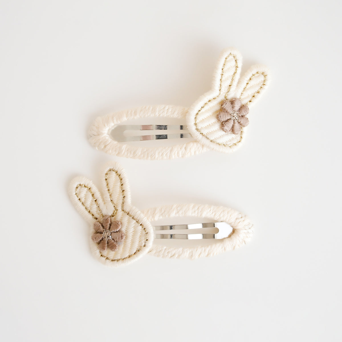 Bunny Hair Clips | Oat White