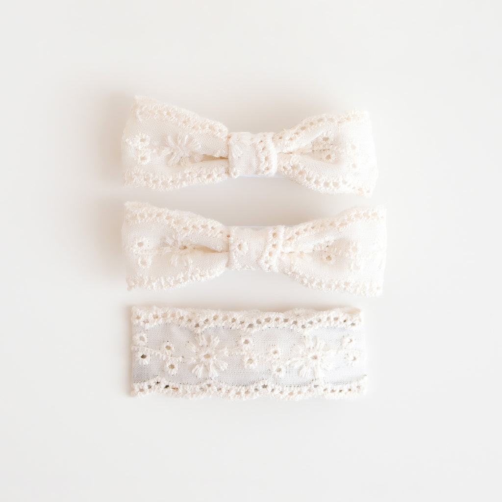 Mariella Hair Clip Set | Ivory Bloom